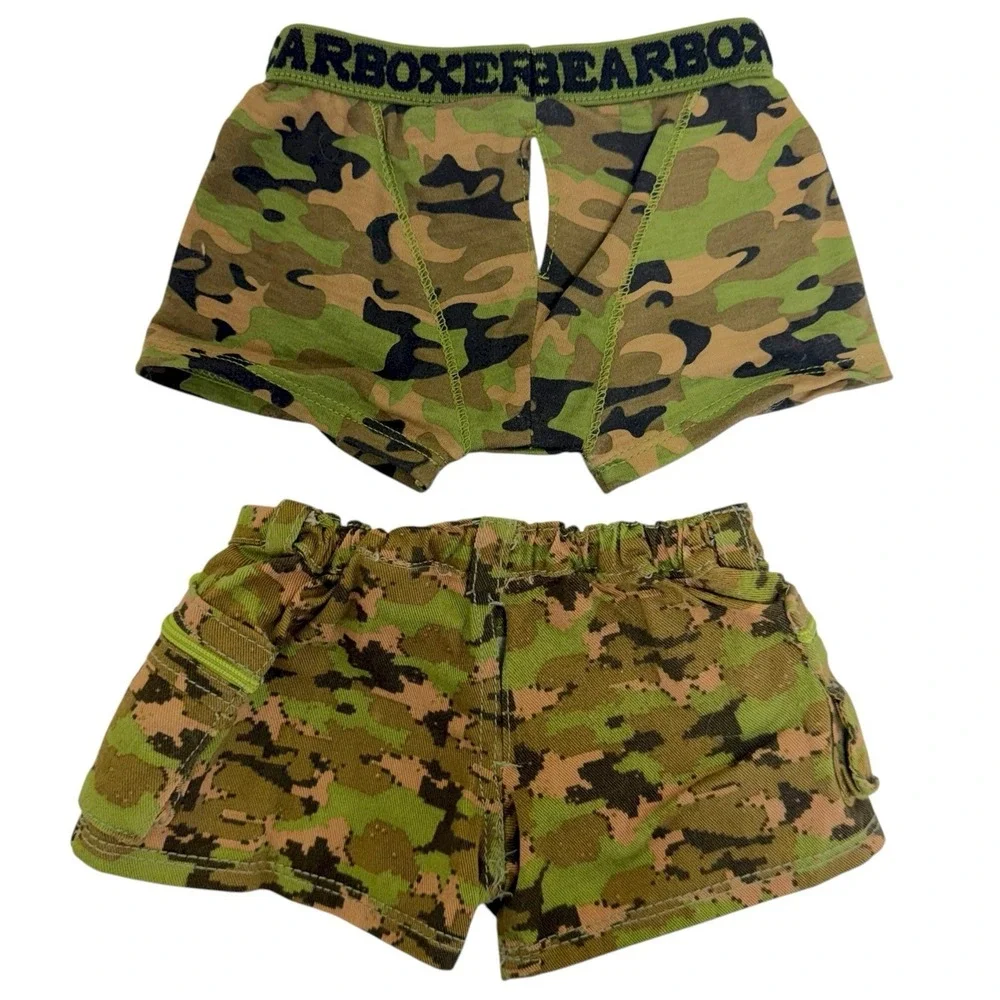 Build-A-Bear Army Military Pants & Bear Boxer Camo Uniform‎ Costume Teddy Bear